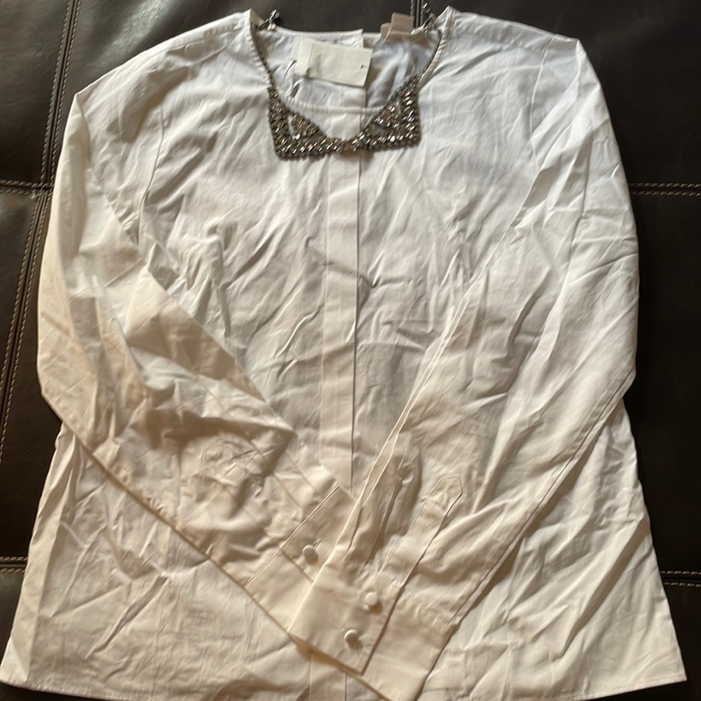 J Crew Collection white jewel top